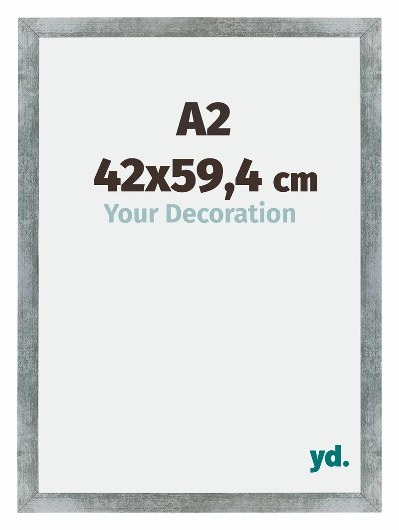Bilderrahmen A2 - 42x59,4 cm - DIN A2 Eisen Gewischt - MDF - Mura