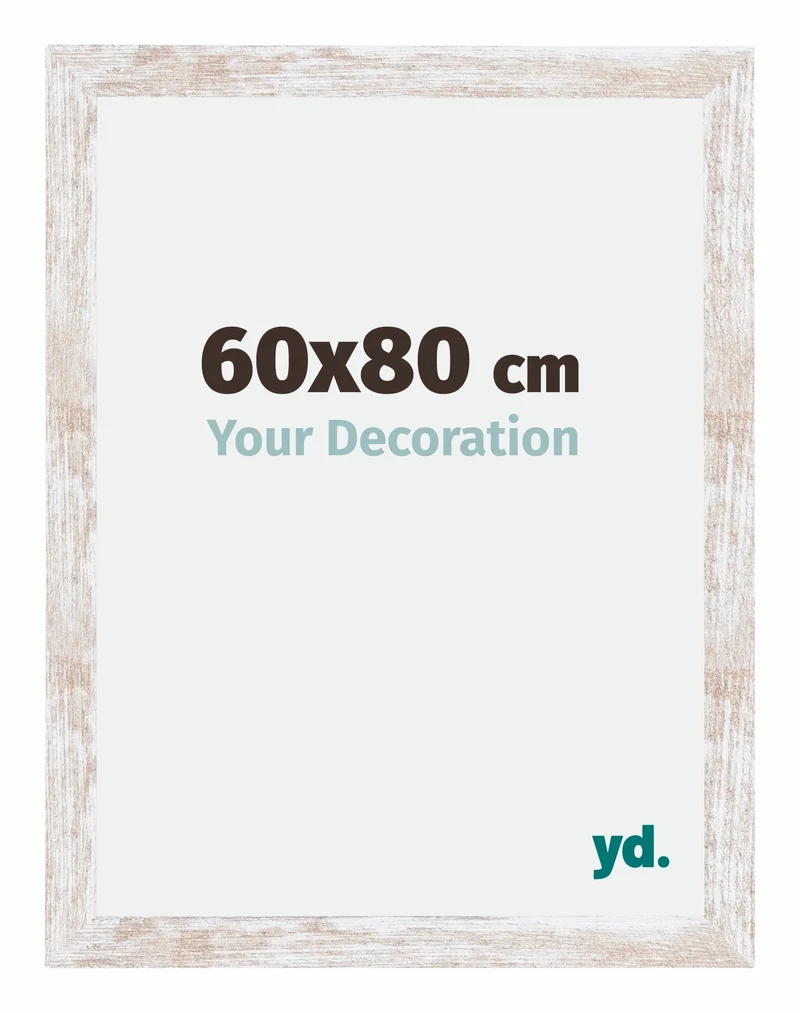 Bilderrahmen 60x80 cm - White Wash - MDF - Catania