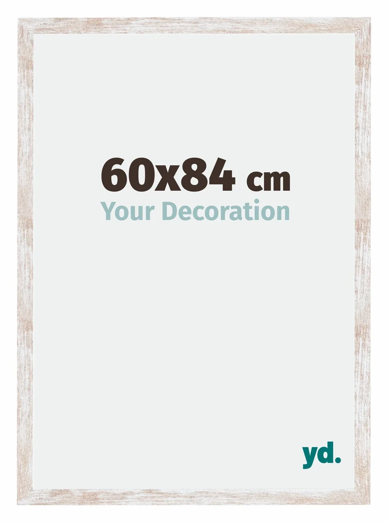 Bilderrahmen 60x84 cm - White Wash - MDF - Catania