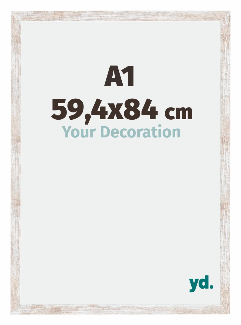 Bilderrahmen A1 - 59,4x84 cm - White Wash - MDF - Catania