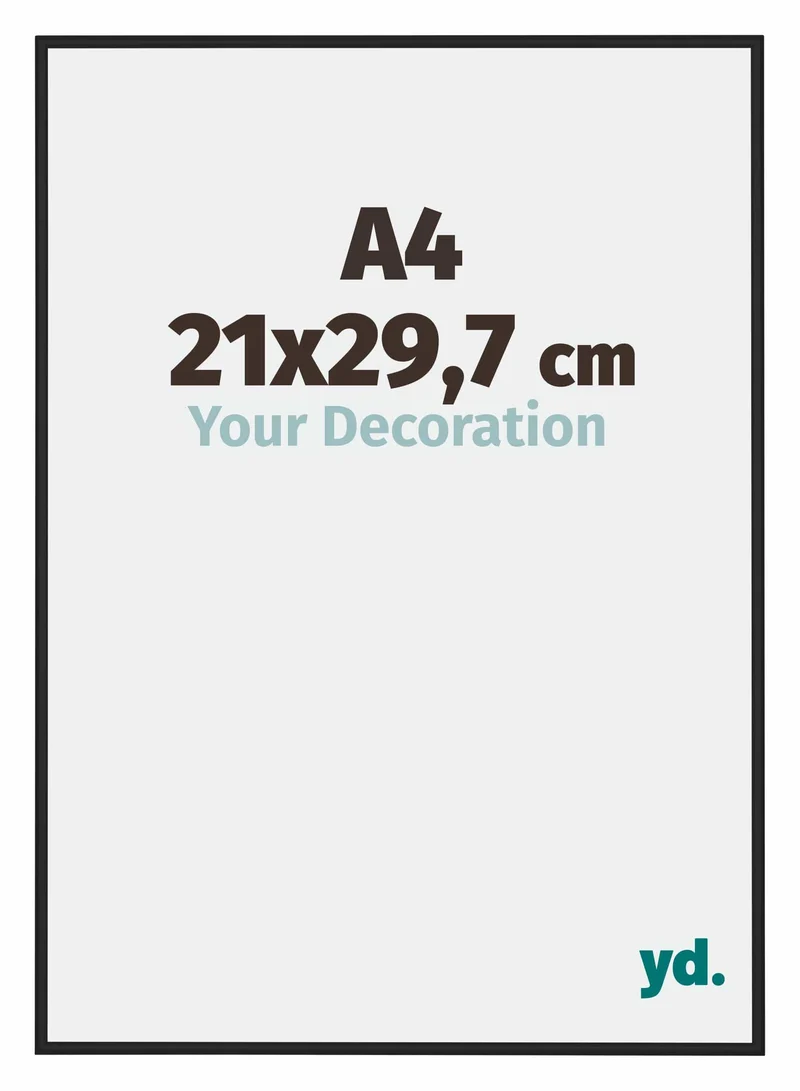 Bilderrahmen A4 - 21x29,7 cm - DIN A4 Schwarz Matt - Aluminium - New York - Aluminium - New York
