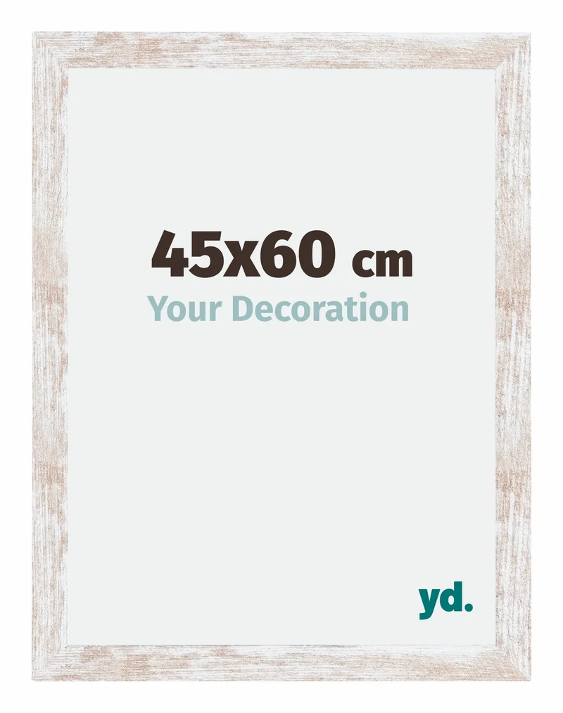 Bilderrahmen 45x60 cm - White Wash - MDF - Catania