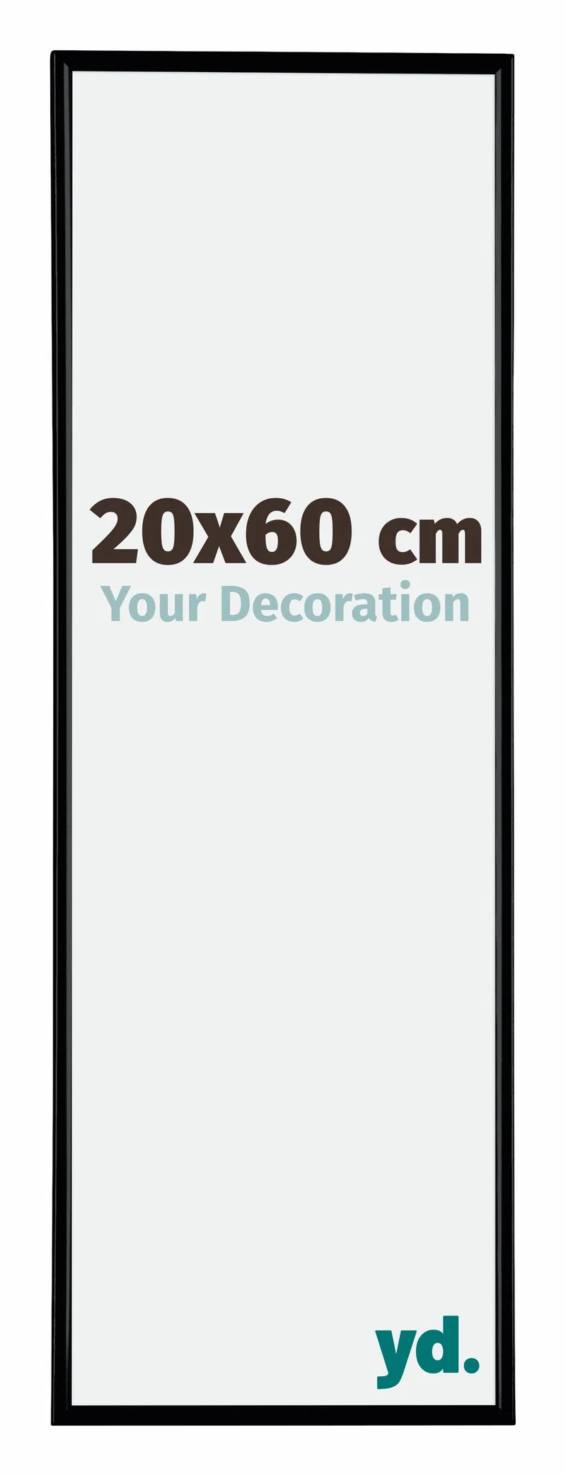 Bilderrahmen 20x60 cm - Schwarz Matt - Kunststoff - Evry