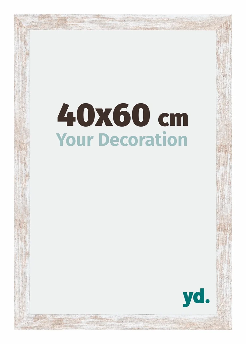 Bilderrahmen 40x60 cm - White Wash - MDF - Catania