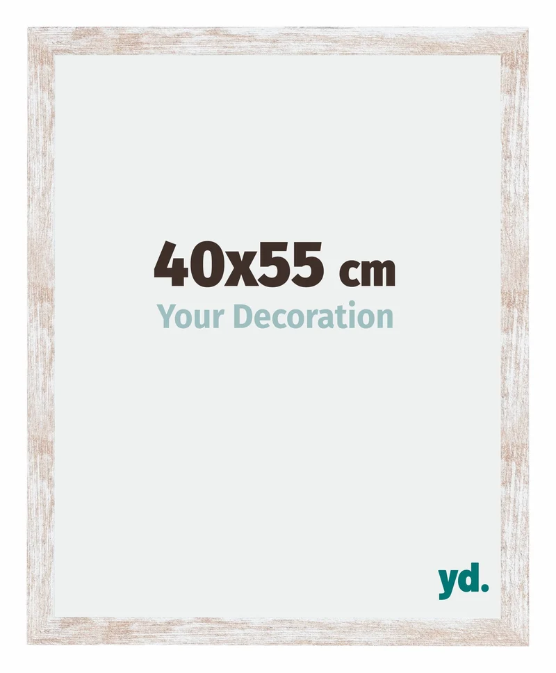 Bilderrahmen 40x55 cm - White Wash - MDF - Catania