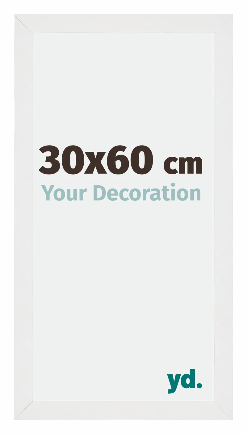 Bilderrahmen 30x60 cm - Weiss Hochglanz - MDF - Mura
