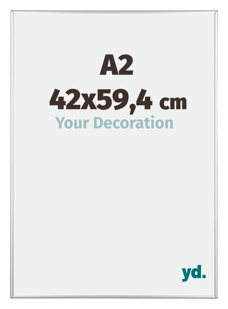 Bilderrahmen A2 - 42x59,4 cm - DIN A2 Silber Hochglanz - Aluminium - Kent