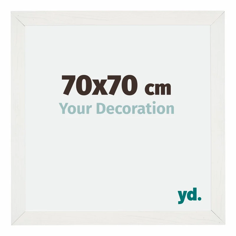 Bilderrahmen 70x70 cm - Weiss Gemasert - MDF - Mura