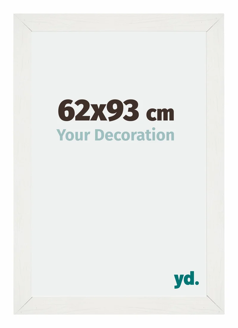 Bilderrahmen 62x93 cm - Weiss Gemasert - MDF - Mura
