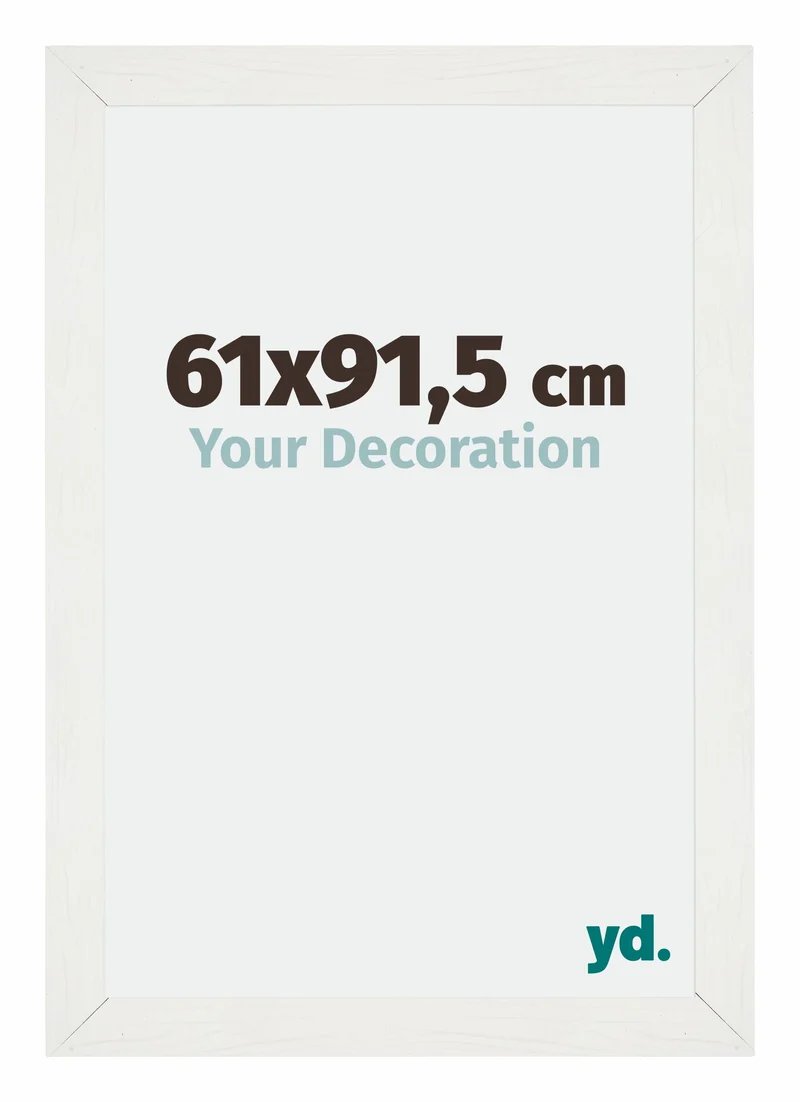 Bilderrahmen 61x91,5 cm - Weiss Gemasert - MDF - Mura