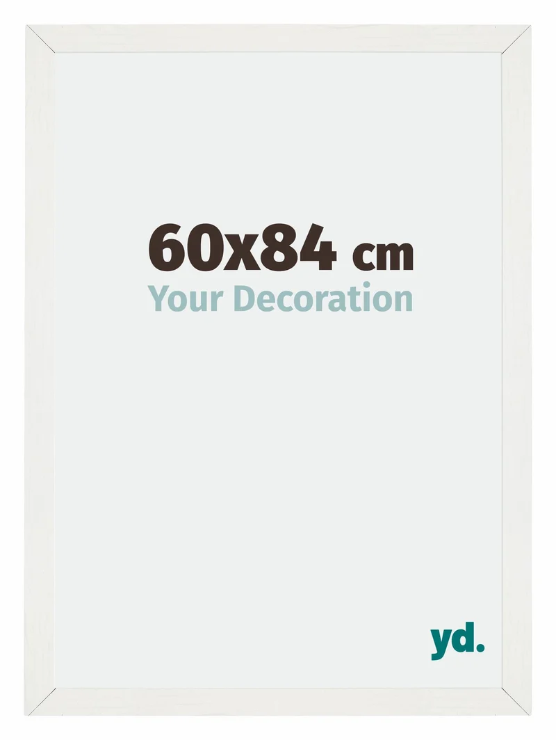 Bilderrahmen 60x84 cm - Weiss Gemasert - MDF - Mura