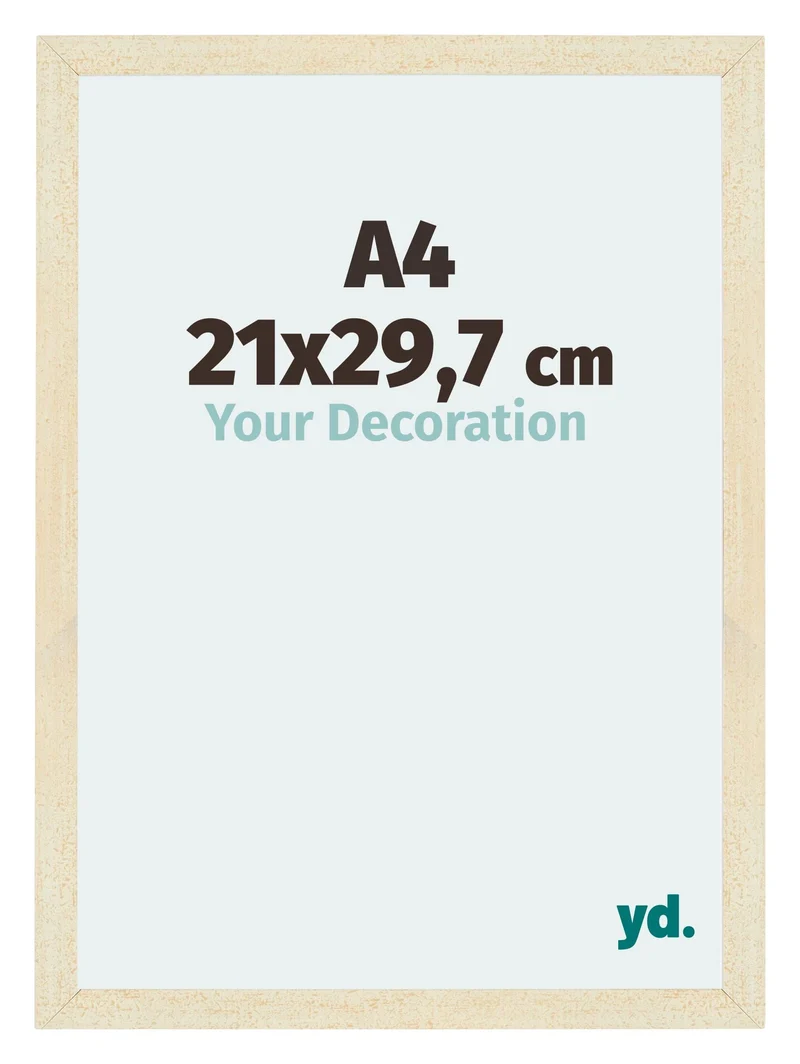 Bilderrahmen A4 - 21x29,7 cm - DIN A4 Sand Gewischt - MDF - Mura