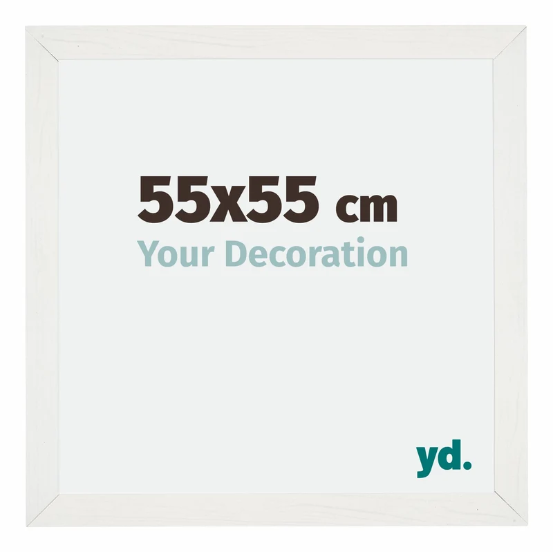 Bilderrahmen 55x55 cm - Weiss Gemasert - MDF - Mura