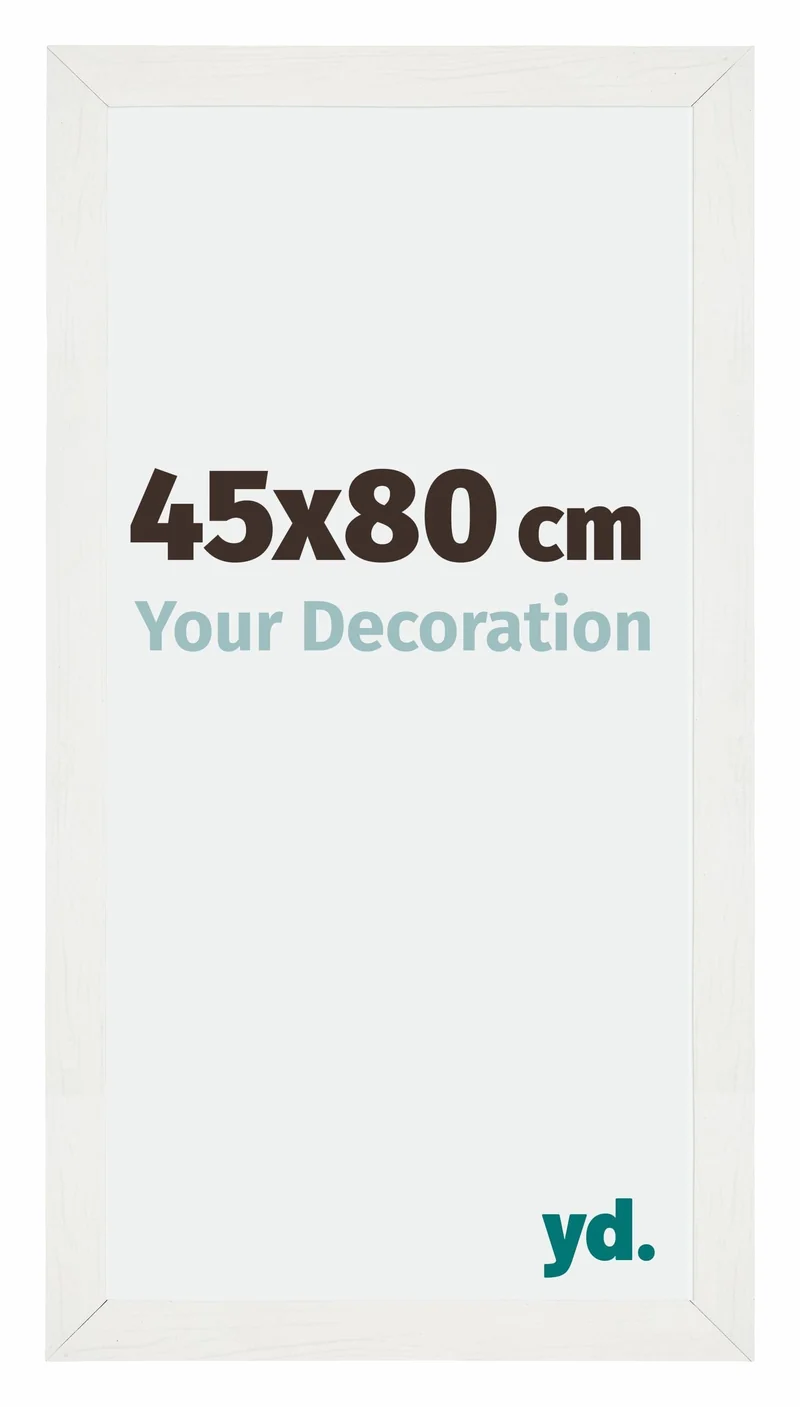 Bilderrahmen 45x80 cm - Weiss Gemasert - MDF - Mura
