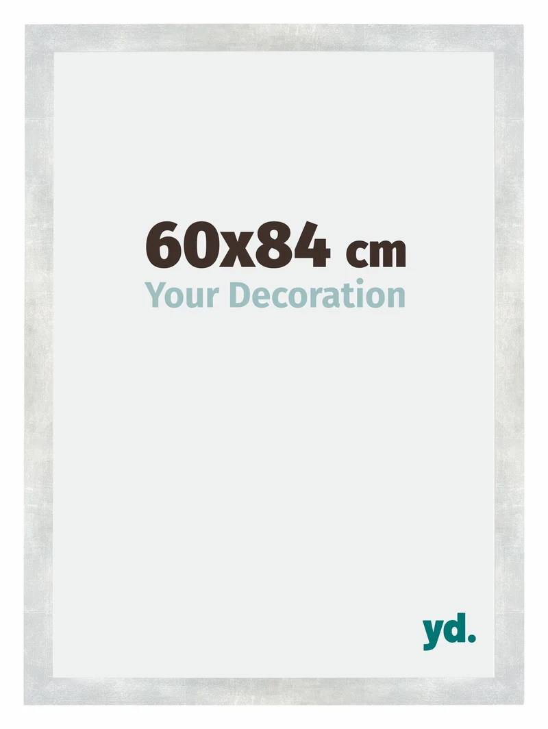 Bilderrahmen 60x84 cm - Silberglanz Vintage - MDF - Mura