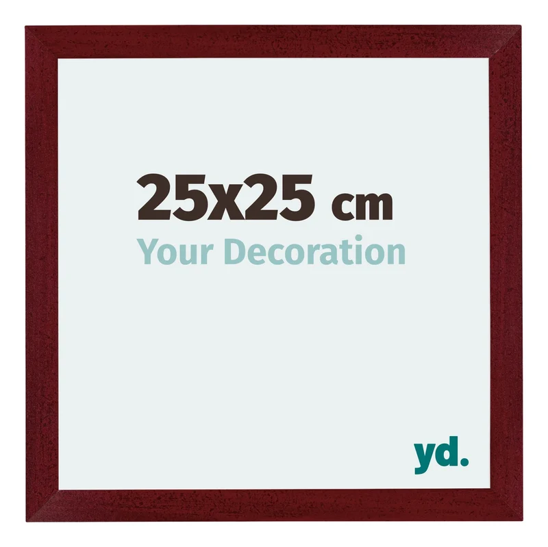 Bilderrahmen 25x25 cm - Weinrot Gewischt - MDF - Mura