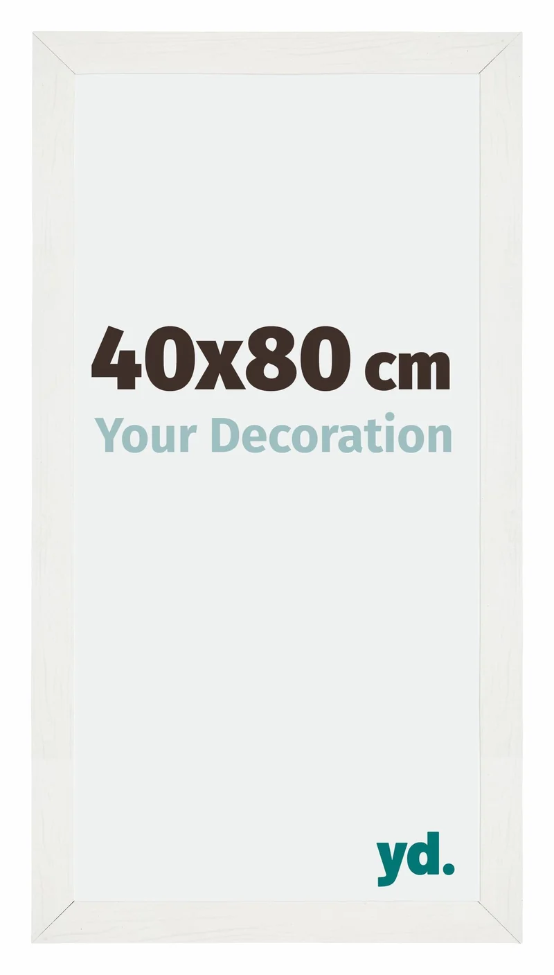 Bilderrahmen 40x80 cm - Weiss Gemasert - MDF - Mura