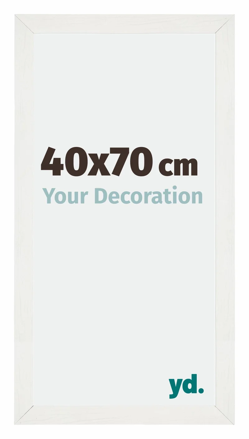 Bilderrahmen 40x70 cm - Weiss Gemasert - MDF - Mura