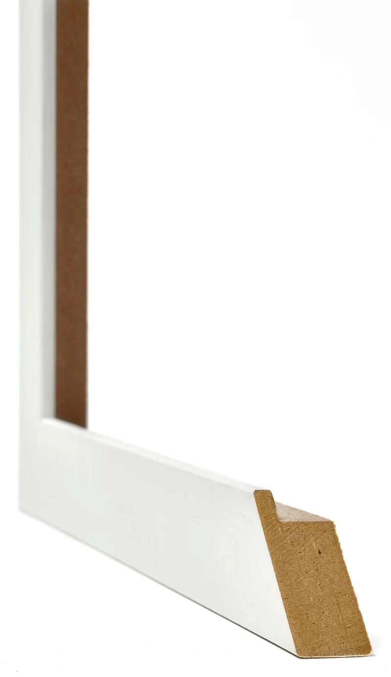 Bilderrahmen 40x50 cm - Weiss Gemasert - MDF - Mura