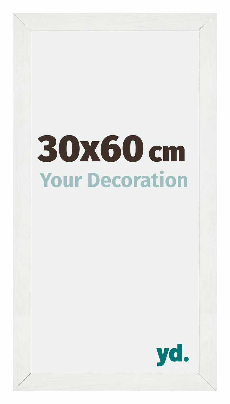 Bilderrahmen 30x60 cm - Weiss Gemasert - MDF - Mura