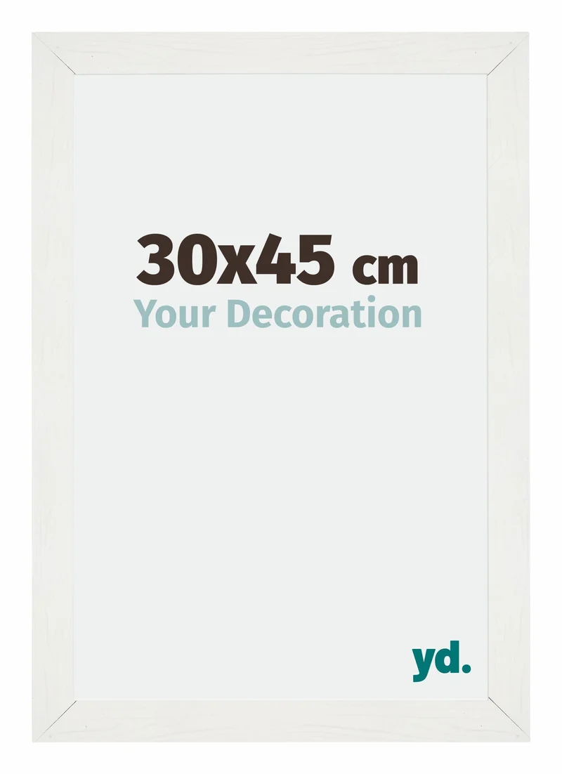 Bilderrahmen 30x45 cm - Weiss Gemasert - MDF - Mura