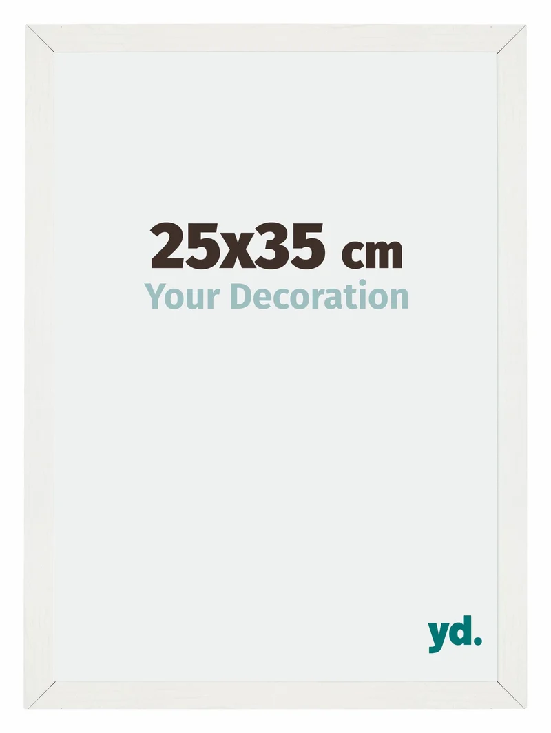 Bilderrahmen 25x35 cm - Weiss Gemasert - MDF - Mura