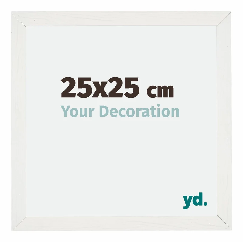 Bilderrahmen 25x25 cm - Weiss Gemasert - MDF - Mura