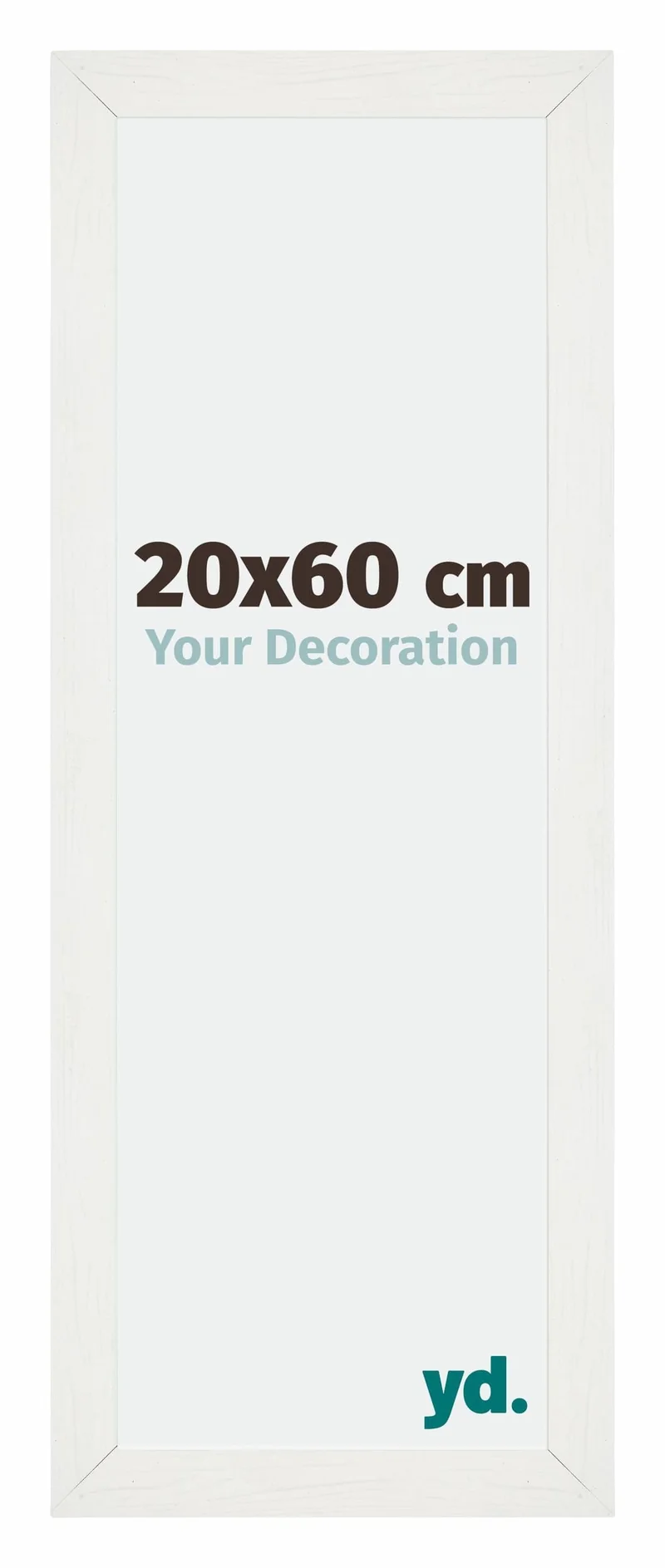 Bilderrahmen 20x60 cm - Weiss Gemasert - MDF - Mura