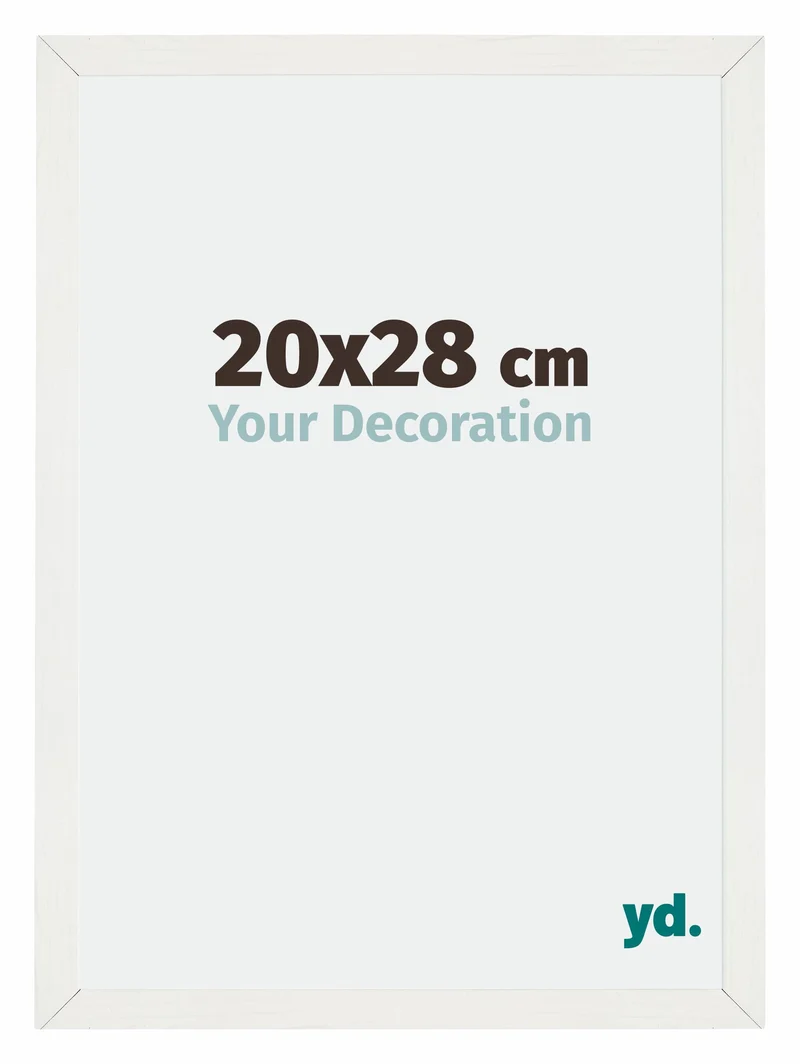 Bilderrahmen 20x28 cm - Weiss Gemasert - MDF - Mura