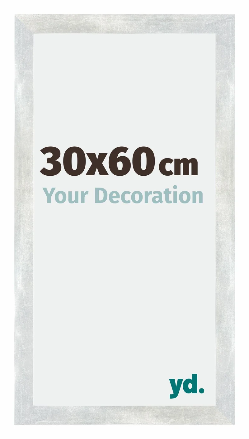 Bilderrahmen 30x60 cm - Silberglanz Vintage - MDF - Mura