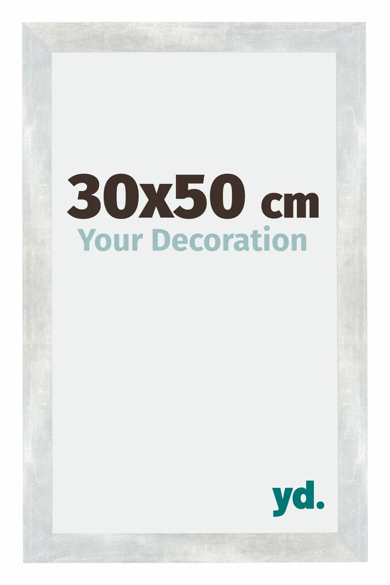 Bilderrahmen 30x50 cm - Silberglanz Vintage - MDF - Mura