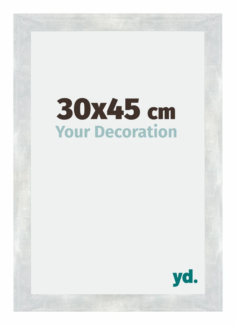 Bilderrahmen 30x45 cm - Silberglanz Vintage - MDF - Mura