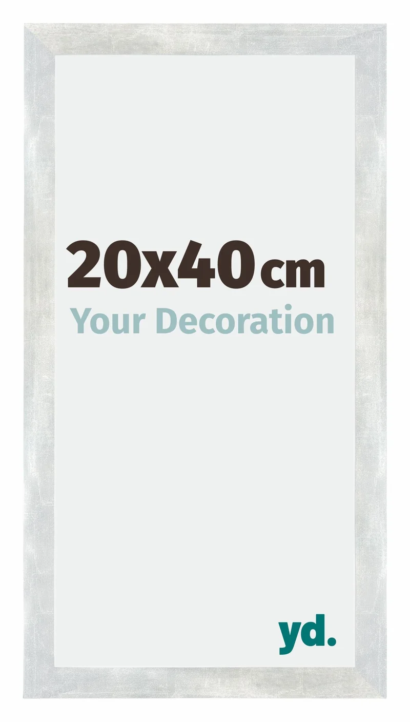 Bilderrahmen 20x40 cm - Silberglanz Vintage - MDF - Mura