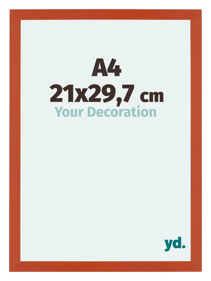 Bilderrahmen A4 - 21x29,7 cm - DIN A4 Orange - MDF - Mura