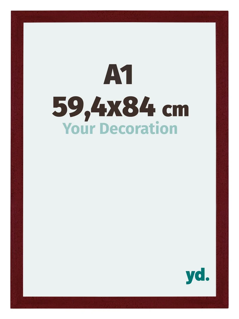Bilderrahmen A1 - 59,4x84 cm - Weinrot Gewischt - MDF - Mura