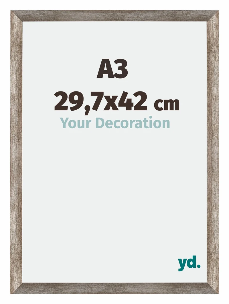 Bilderrahmen A3 - 29,7x42 cm - DIN A3 Metall Vintage - MDF - Mura