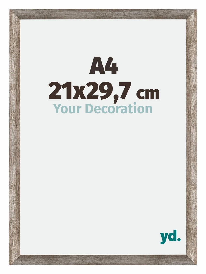 Bilderrahmen A4 - 21x29,7 cm - DIN A4 Metall Vintage - MDF - Mura