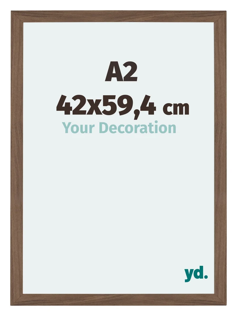 Bilderrahmen A2 - 42x59,4 cm - DIN A2 Nussbaum Dunkel - MDF - Mura