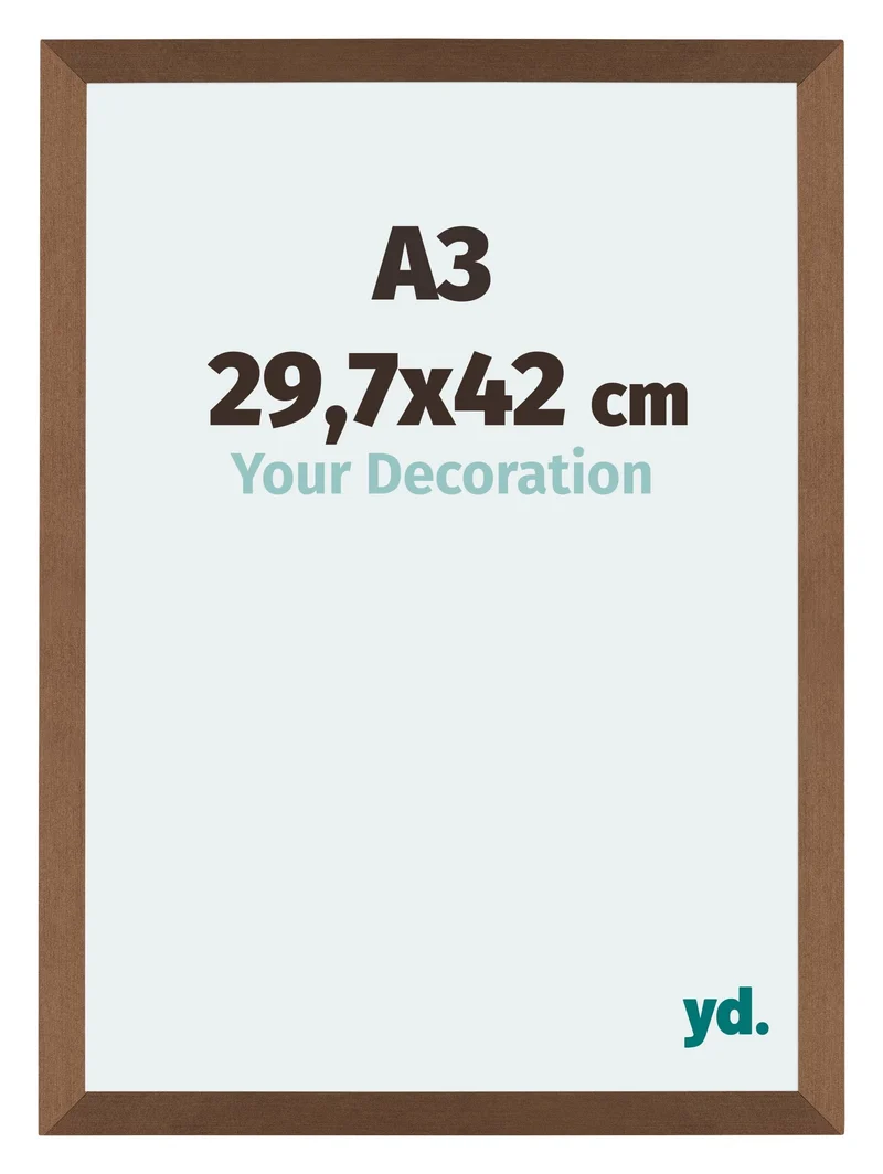 Bilderrahmen A3 - 29,7x42 cm - DIN A3 Kupfer Dekor - MDF - Mura