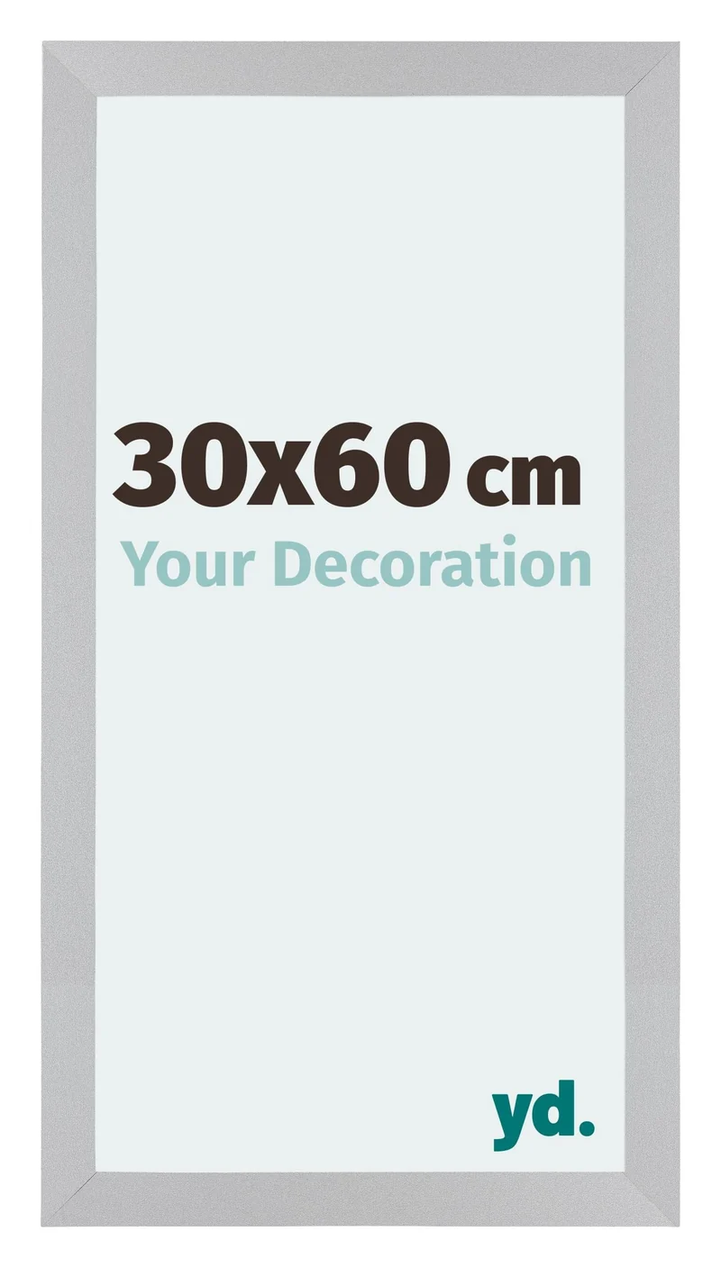 Bilderrahmen 30x60 cm - Silber Matt - MDF - Mura