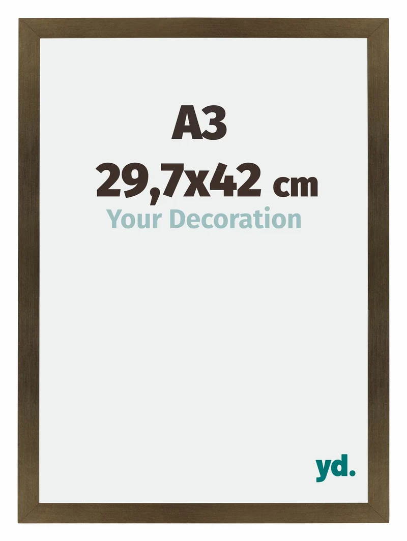 Bilderrahmen A3 - 29,7x42 cm - DIN A3 Bronze Dekor - MDF - Mura
