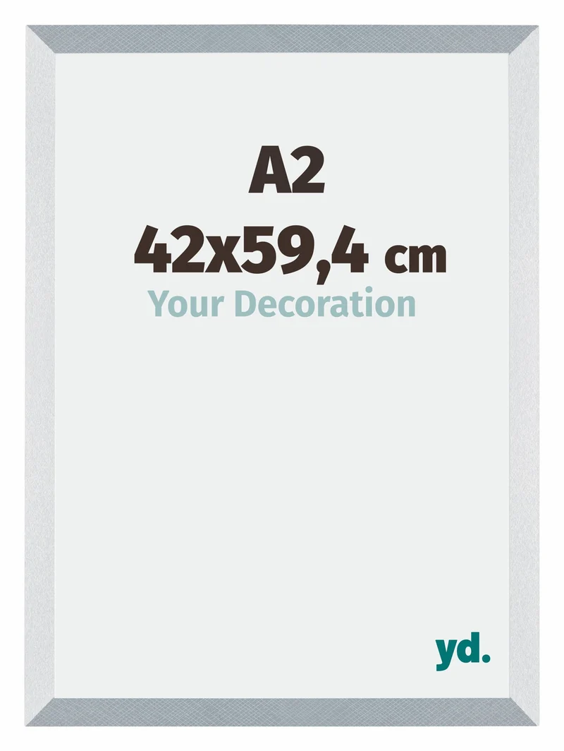 Bilderrahmen A2 - 42x59,4 cm - DIN A2 - Aluminium - Gebürstet - MDF - Mura