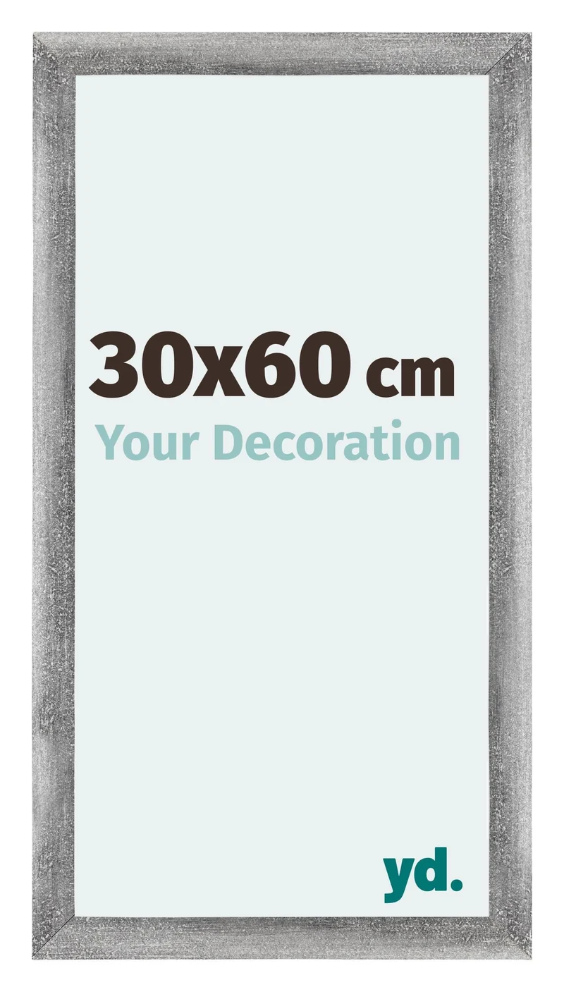 Bilderrahmen 30x60 cm - Grau Gewischt - MDF - Mura