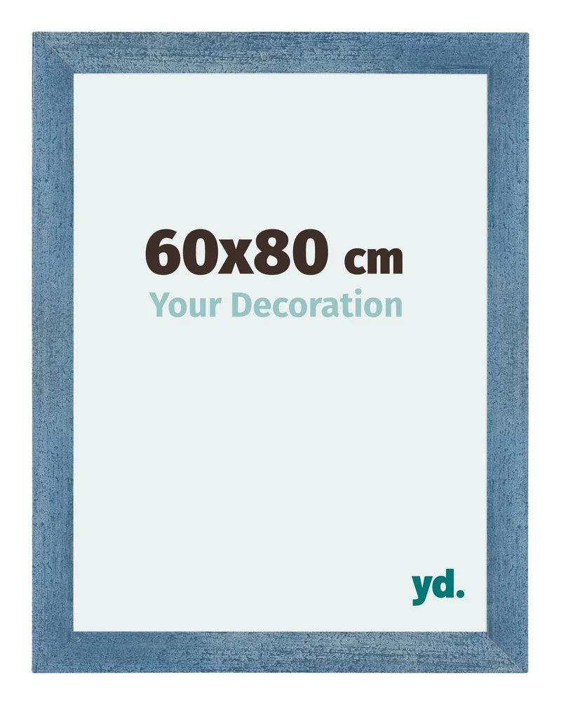 Bilderrahmen 60x80 cm - Hellblau Gewischt - MDF - Mura