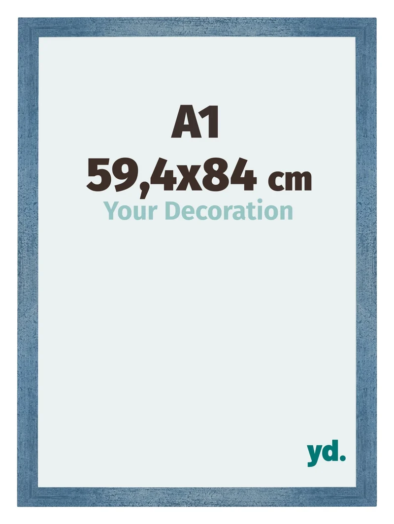 Bilderrahmen A1 - 59,4x84 cm - Hellblau Gewischt - MDF - Mura
