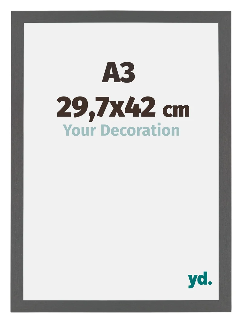 Bilderrahmen A3 - 29,7x42 cm - DIN A3 Antrazit - MDF - Mura