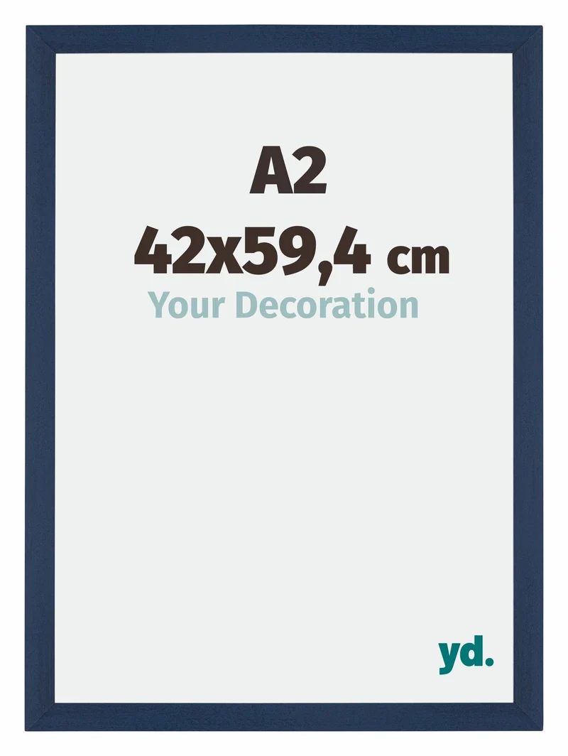 Bilderrahmen A2 - 42x59,4 cm - DIN A2 Dunkelblau Gewischt - MDF - Mura