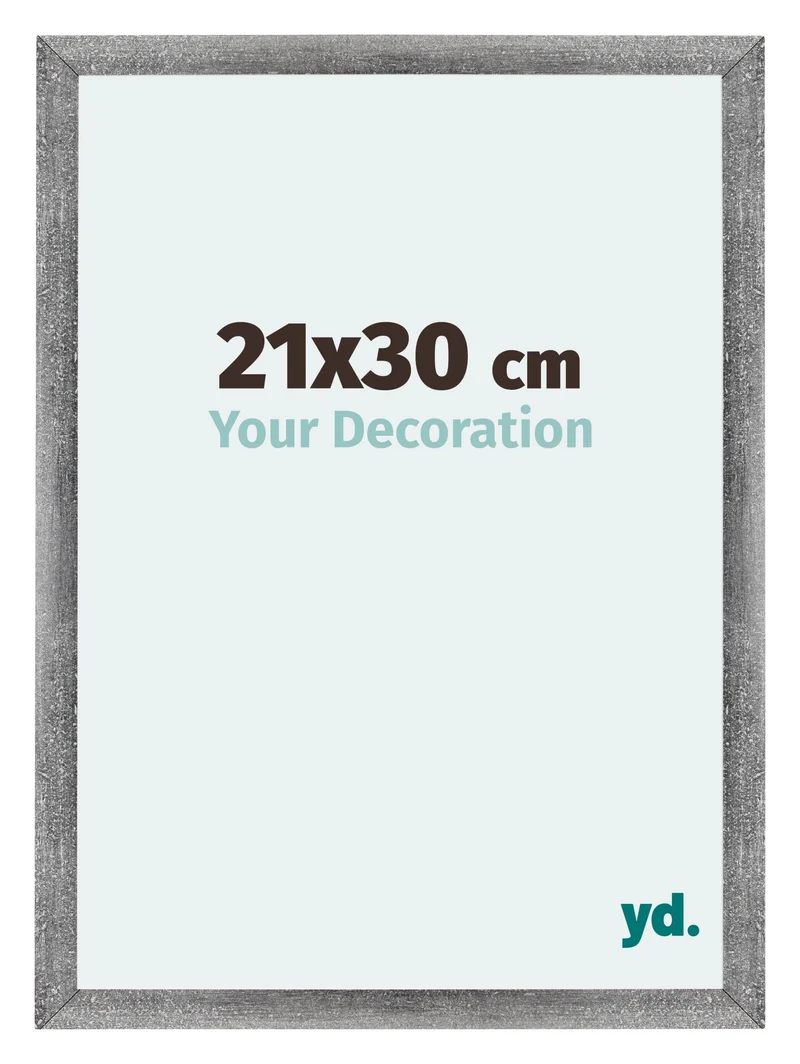 Bilderrahmen 21x30 cm - Grau Gewischt - MDF - Mura