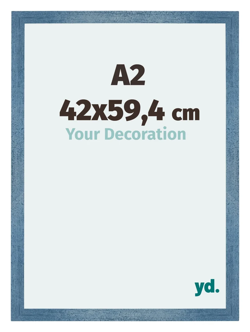 Bilderrahmen A2 - 42x59,4 cm - DIN A2 Hellblau Gewischt - MDF - Mura