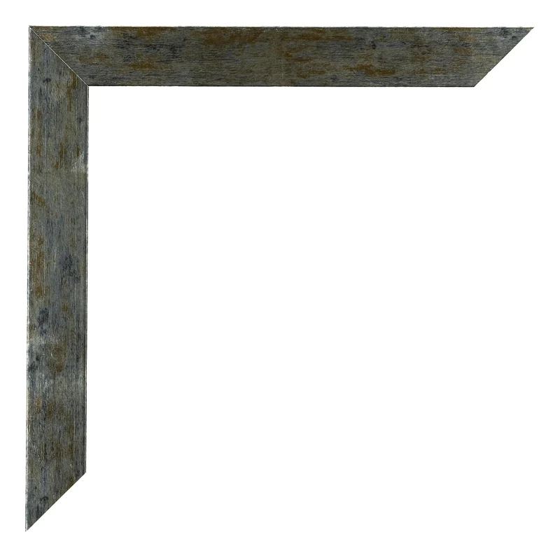 Bilderrahmen 70x70 cm - Blau Gold Meliert - MDF - Mura